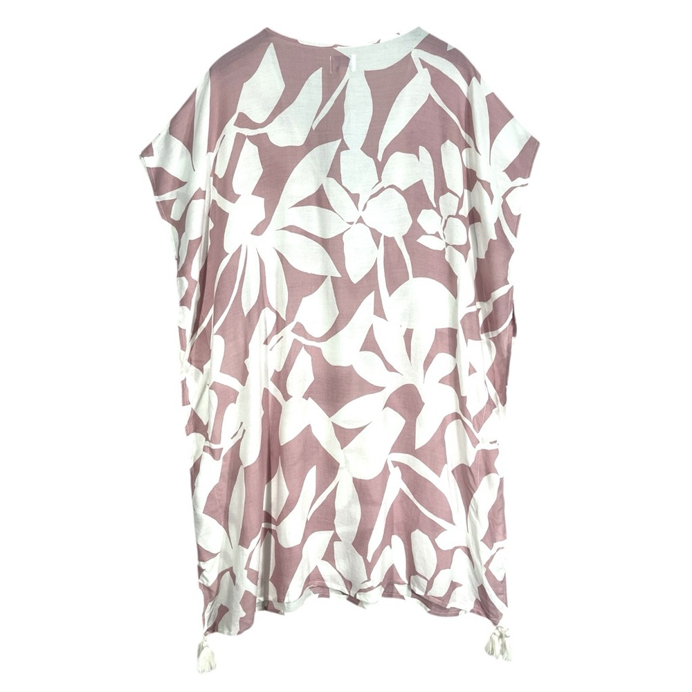 NWT POOLSIDE PARADISO Islander Coverup Dress Tassel Floral Mauve Pink Size XS/S - Picture 6 of 7
